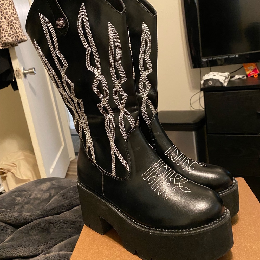 Platform Emo Goth Cowboy boots